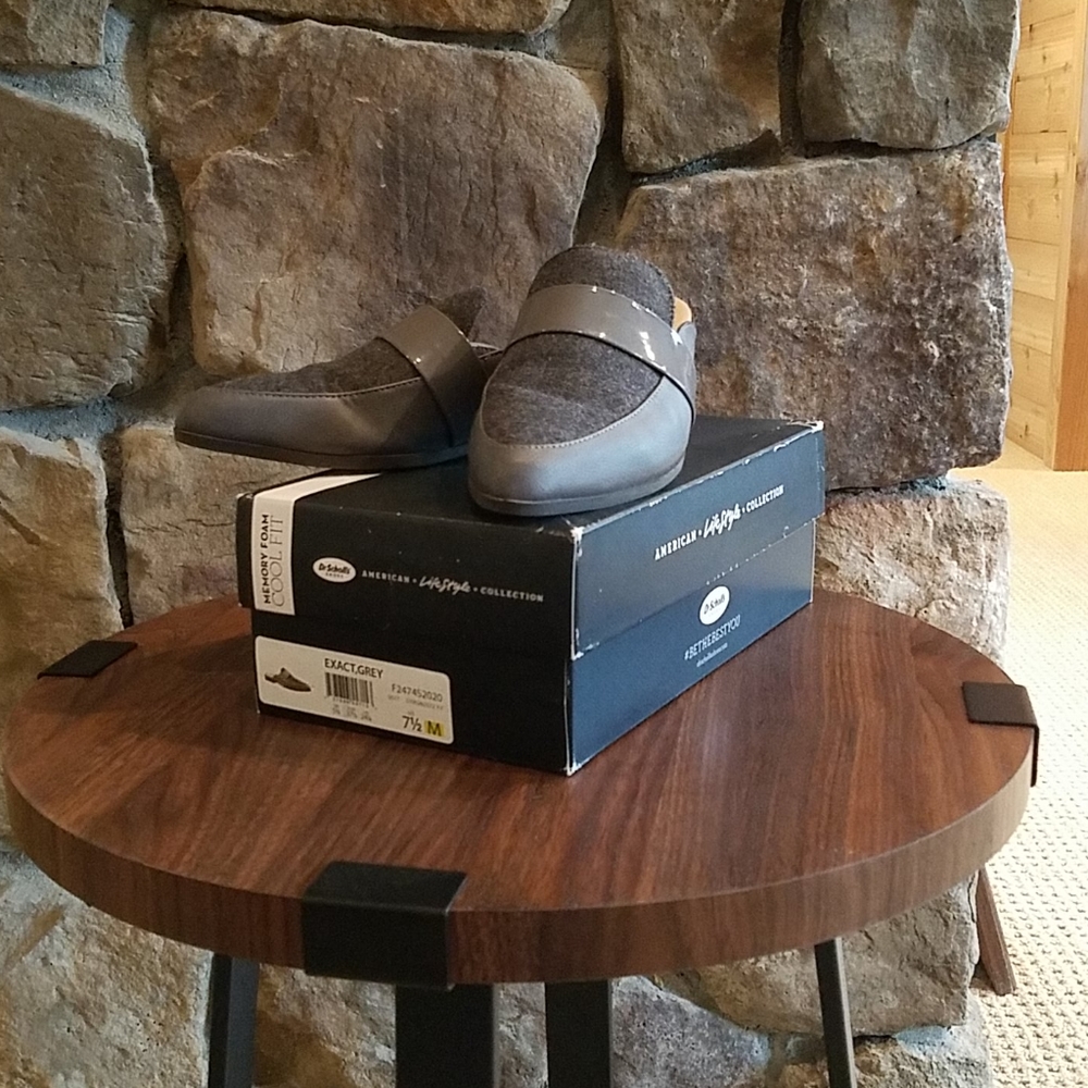 Dr. Scholls gray flannel dress mule